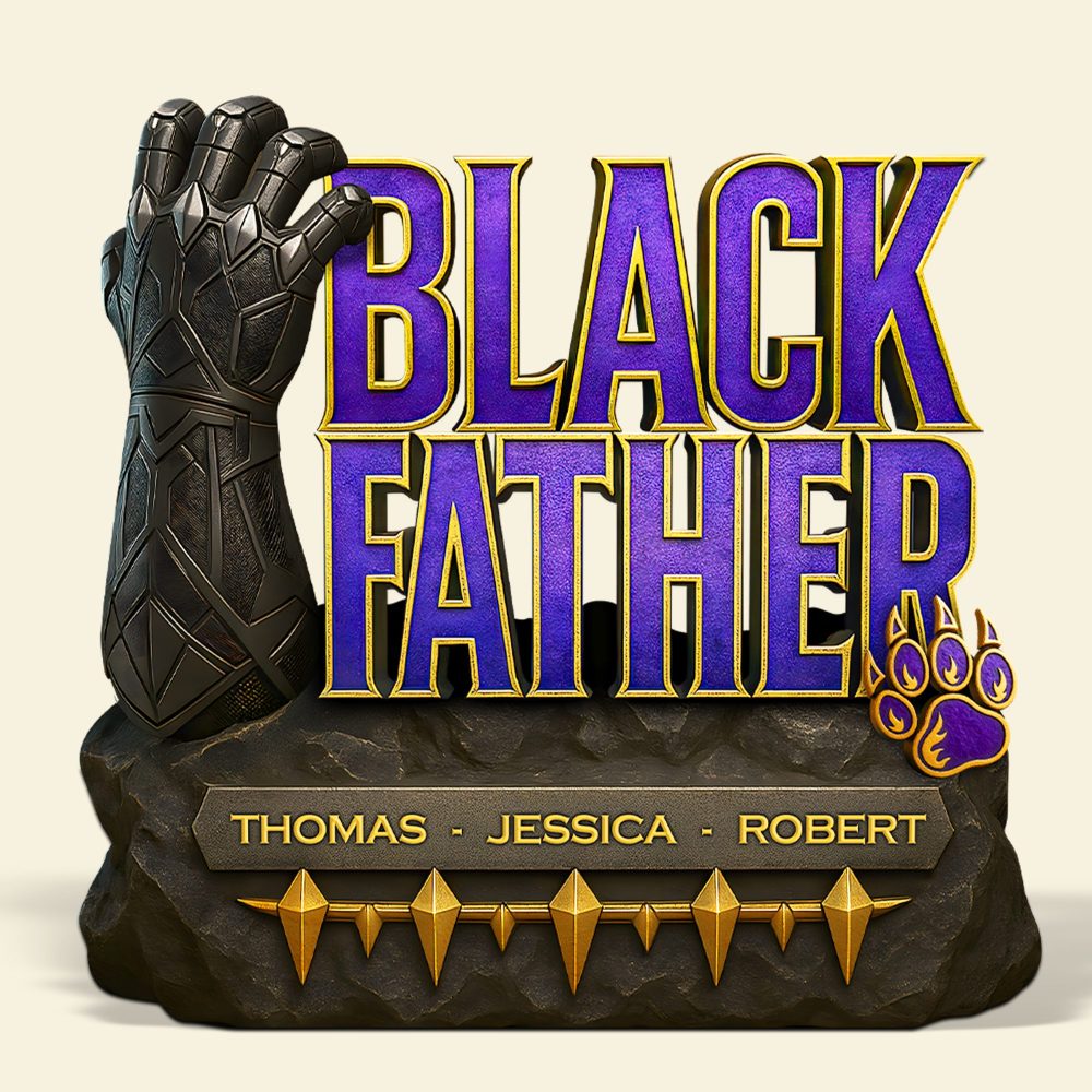 Black Father Plaque - Personalized Gifts For Dad 01Hupu080525 - Image 4