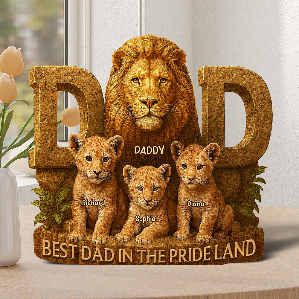 Personalized Gifts For Dad Plaque Best Dad In The Pride Land 04Xqqn140425 - Image 4