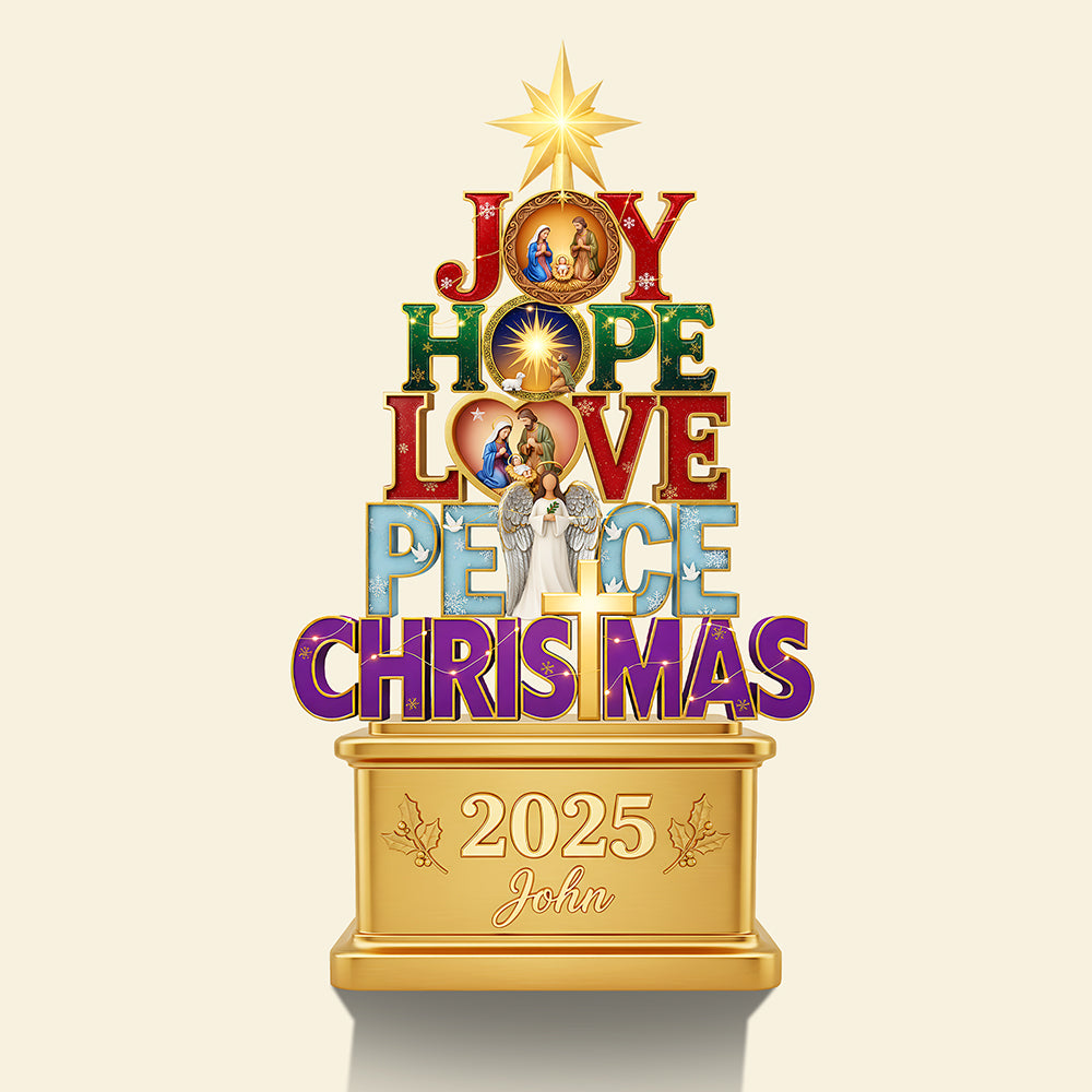Joy Hope Love Peace Christmas Acrylic Plaque Personalized Gifts For Christians 01Hyta111025 - Image 4