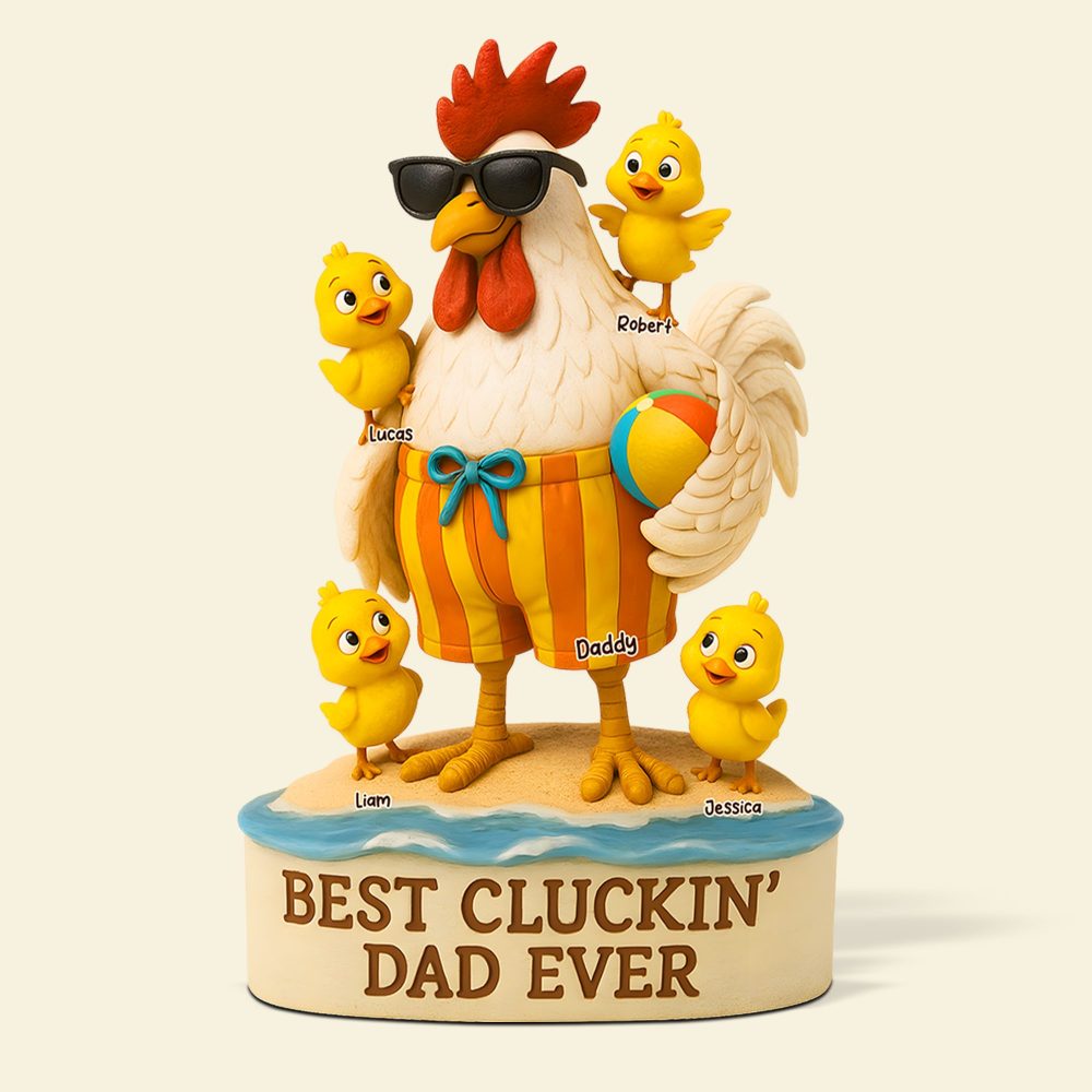 Rooster Dad Plaque - Personalized Gifts For Dad 03Qhpu140525 - Image 4