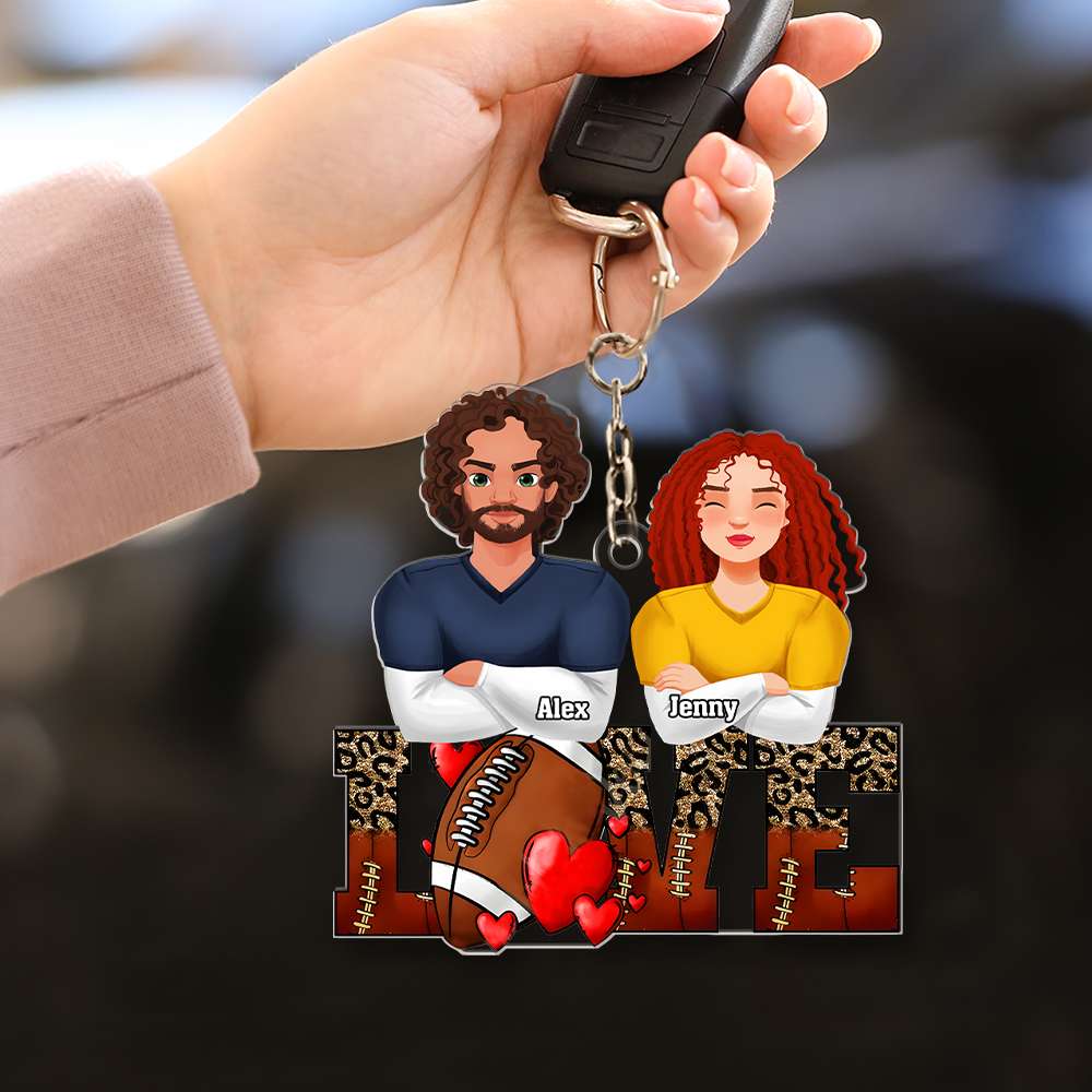Personalized Gifts For Football Lover Acrylic Keychain Couple Valentine 01Xqmh101224Hg - Image 4