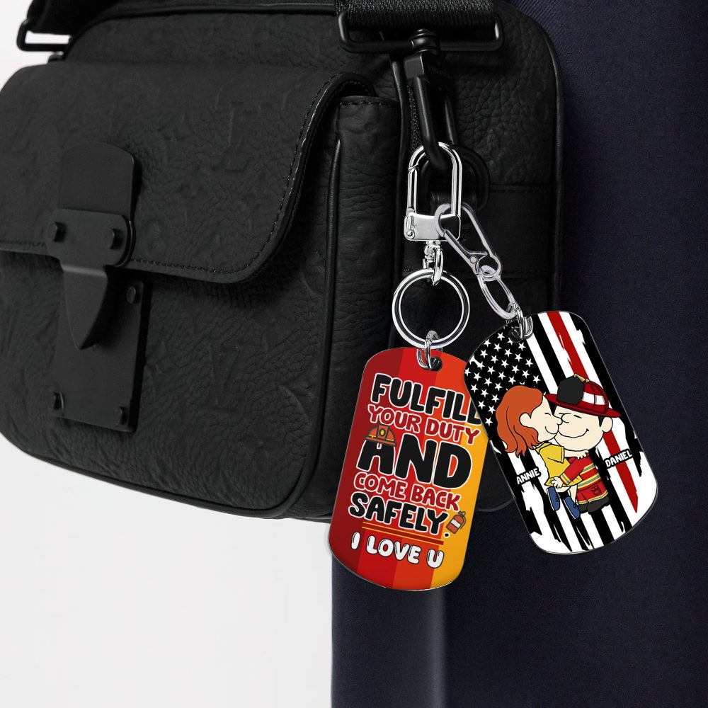 Personalized Gift For Firefighter Couple Keychain Stainless Steel 05Tolu150125Hg - Image 2