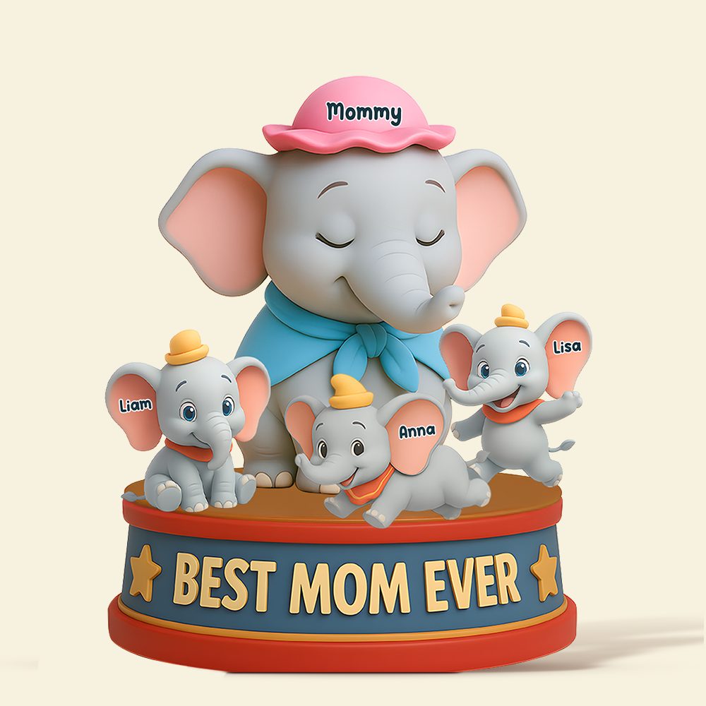 Personalized Gifts For Elephant Mom Acrylic Plaque, Happy Mom 01Napu140425 - Image 4