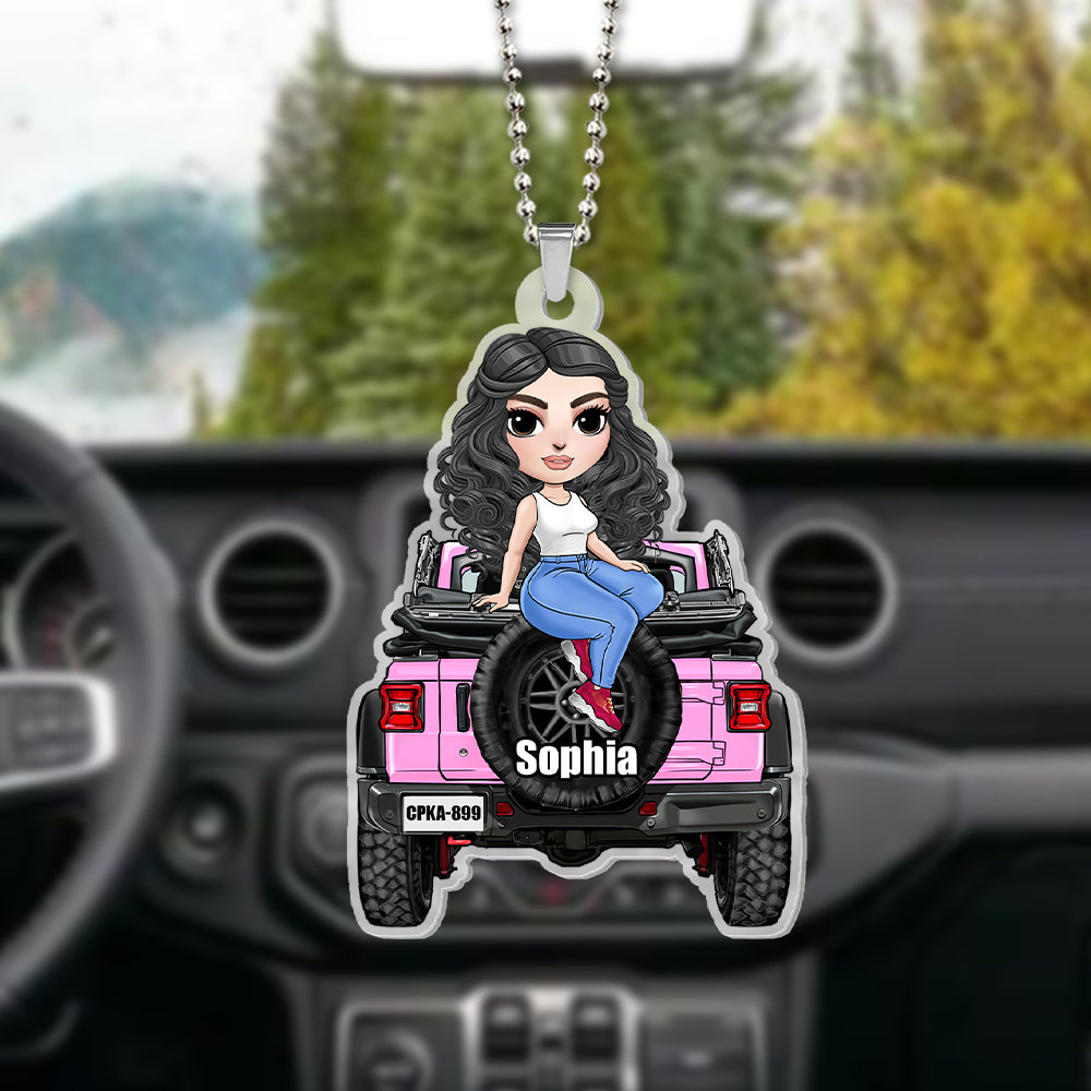 Cute Girl Personalized Keychain - Image 2