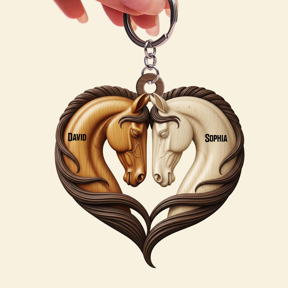 Horse Couple Keychain - Personalized Gifts For Couple 06Natn140625 - Image 3