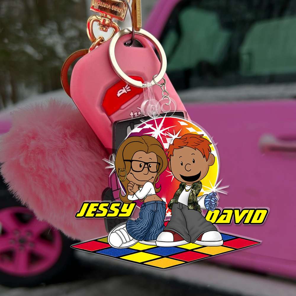 Personalized Gifts For Couple Acrylic Keychain Y2K Style Disco 01Xqlu100125Hg