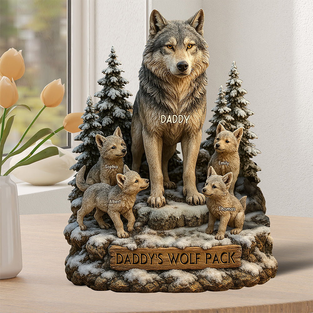Wolf Dad Plaque - Personalized Gifts For Dad 01Xqqn160425 - Image 3
