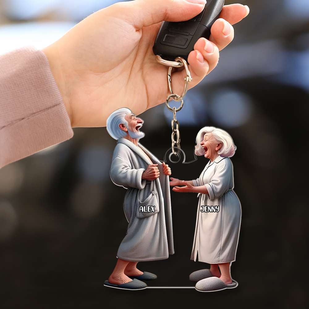 Personalized Gifts For Couple Keychain Funny Old Couple 02Qhmh071224 - Image 4