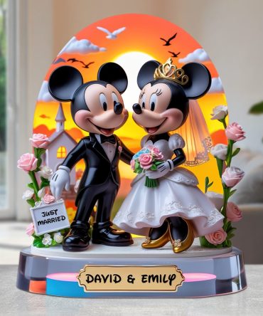 Just Married Couple Acrylic Plaque - Personalized Gifts For Couple 03Topu060625