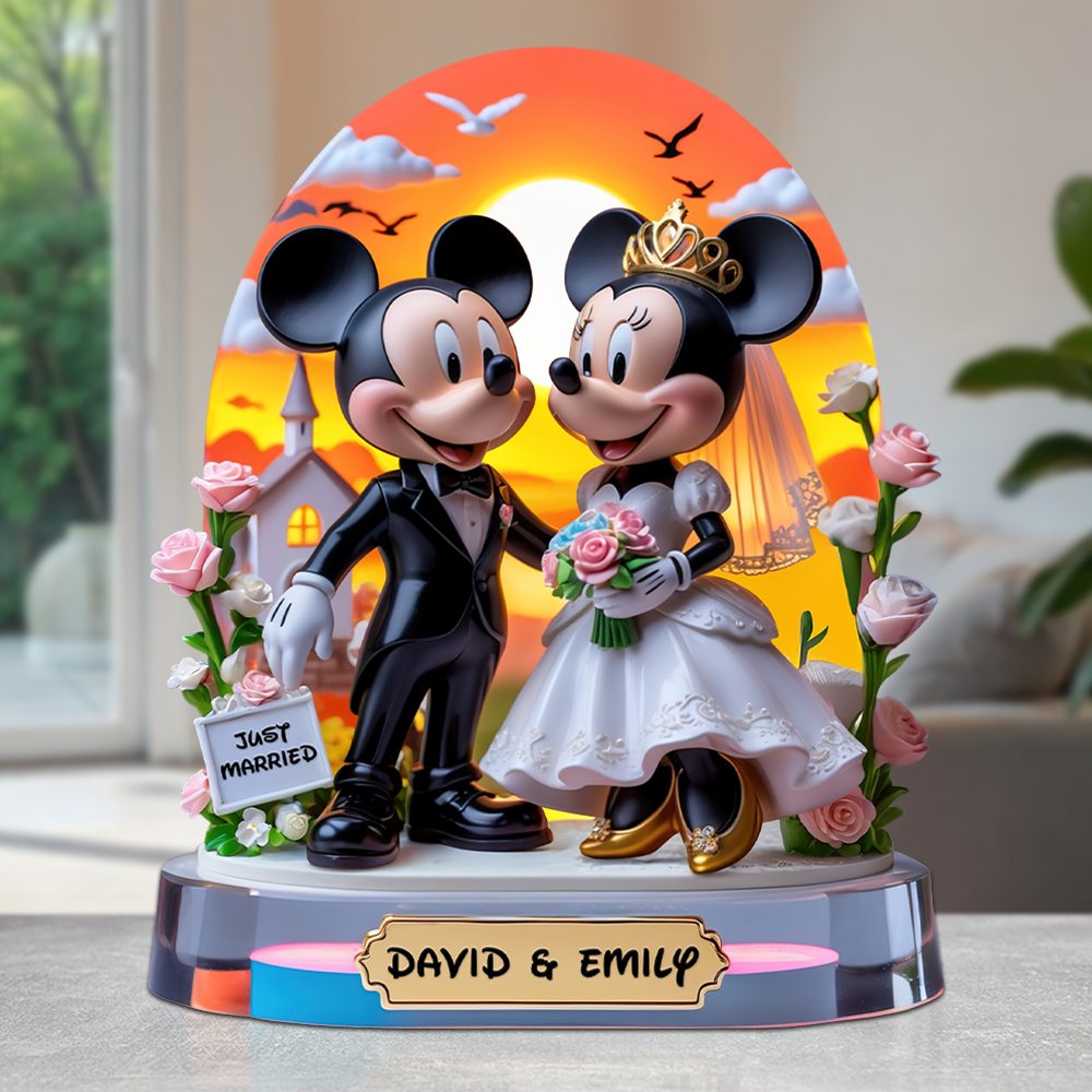 Just Married Couple Acrylic Plaque - Personalized Gifts For Couple 03Topu060625