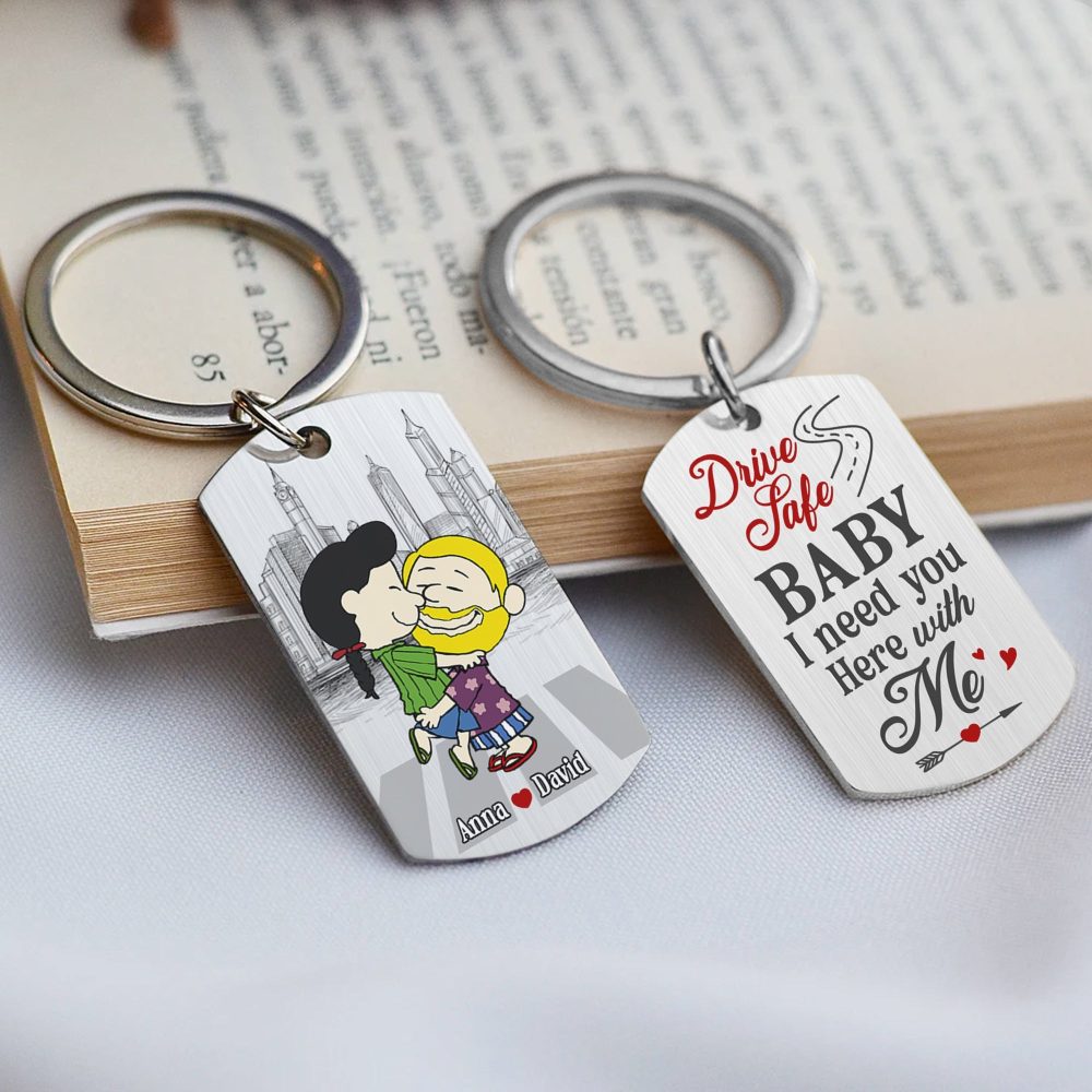 Personalized Gifts For Couple Keychain 01Ohtn030125Hg Drive Safe Baby I Need You Here With Me - Image 4