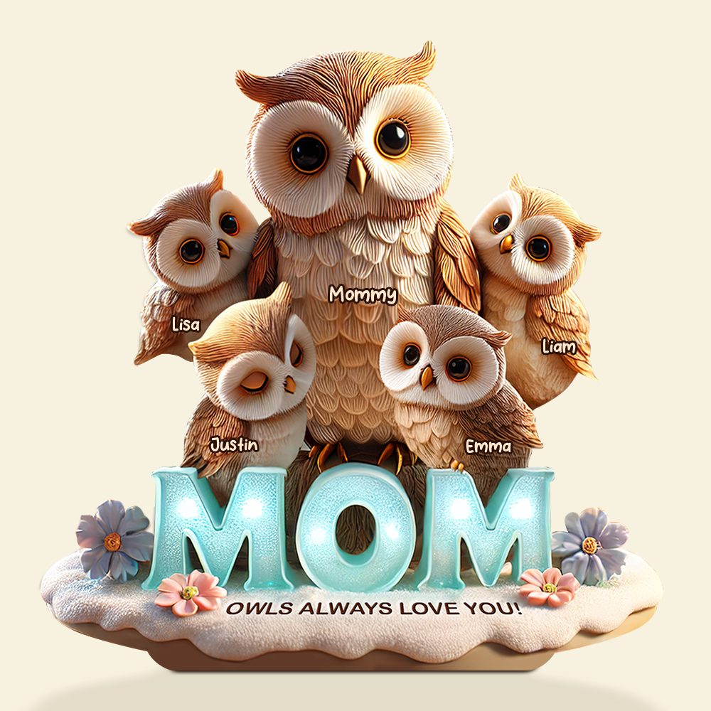 Owl Mom Plaque - Personalized Gifts For Mom 01Hupu170425 - Image 6