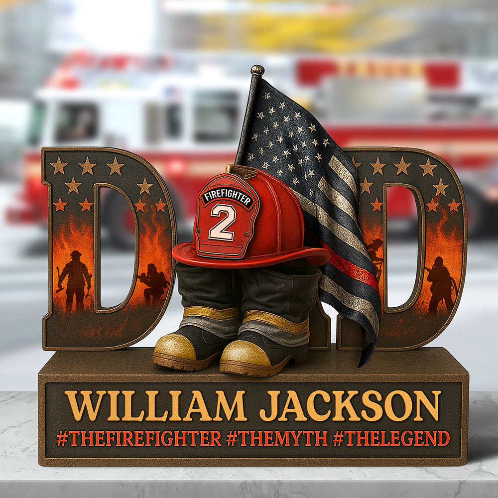 Firefighter Dad Legend Acrylic Plaque - Personalized Gifts For Dad 02Qhqn090525 - Image 4