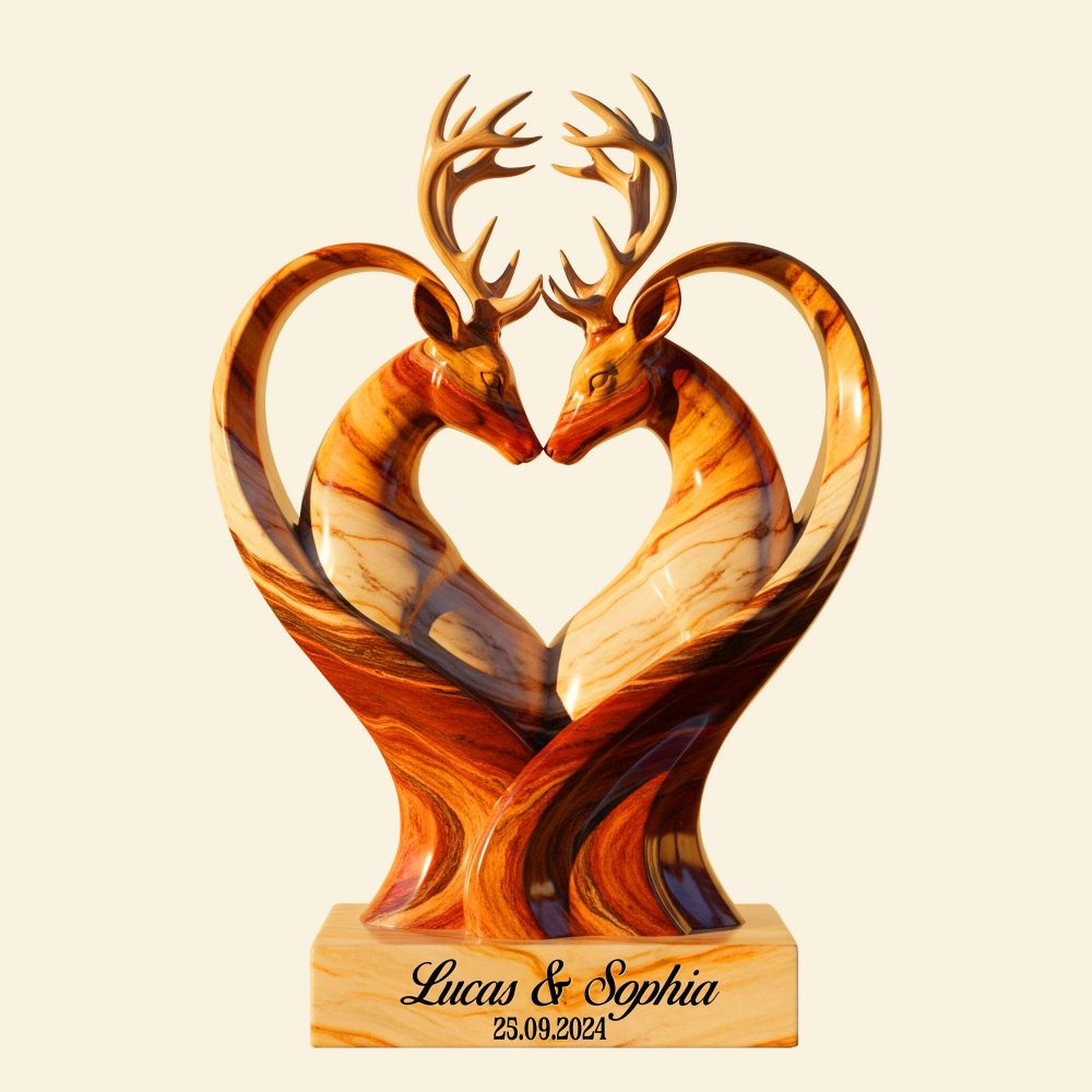 Deer Couple Acrylic Plaque - Personalized Anniversary Gifts For Couple 05Ohntn170625 - Image 4
