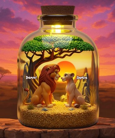 Roaring Couple Under The Sunset Jar Acrylic Plaque - Personalized Gifts For Couple 02Tolu080725