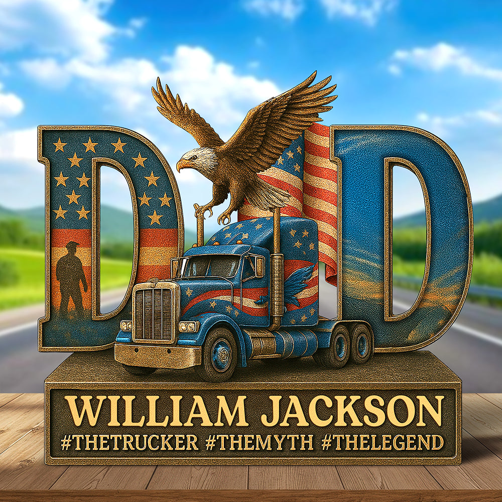 Trucker Dad Acrylic Plaque - Personalized Gifts For Dad Christmas Decor 06Qhqn090525 - Image 4