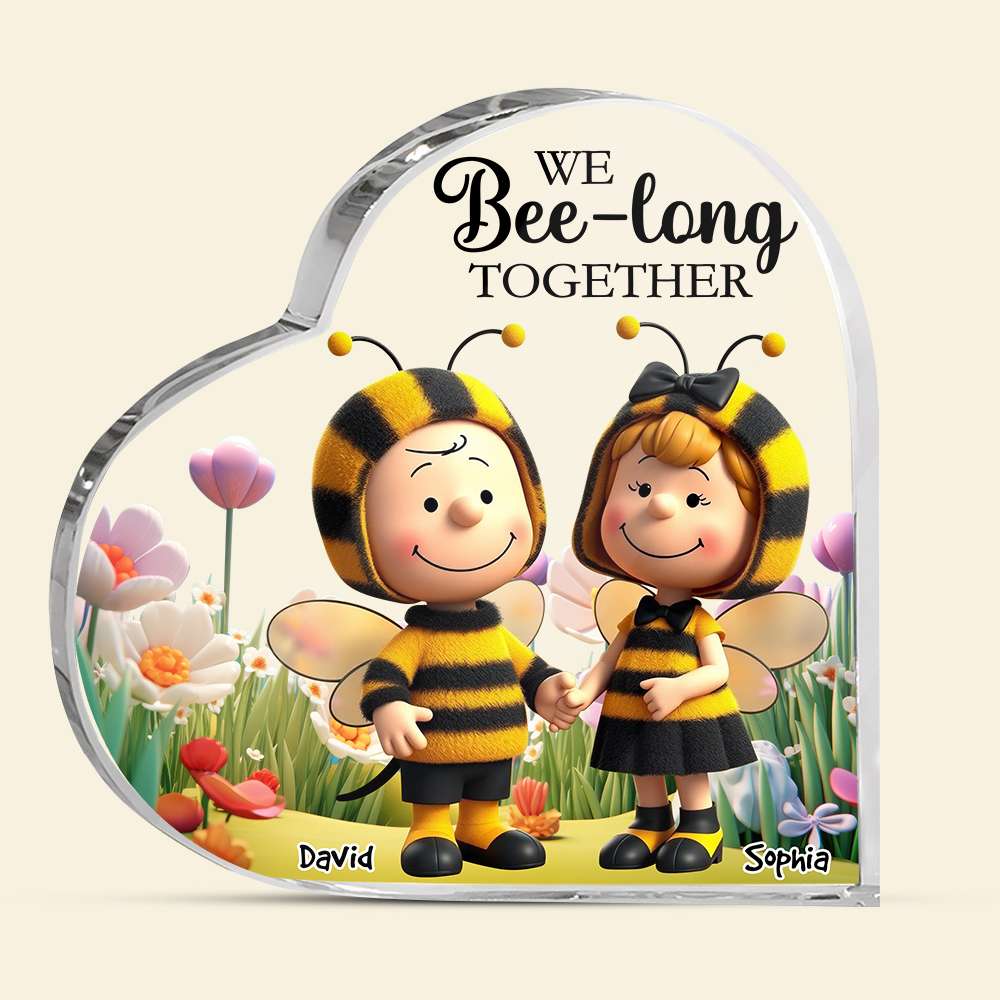 Personalized Gifts For Couple Heart Plaque Cartoon Bee Couple 05Tgdt071224 - Image 4