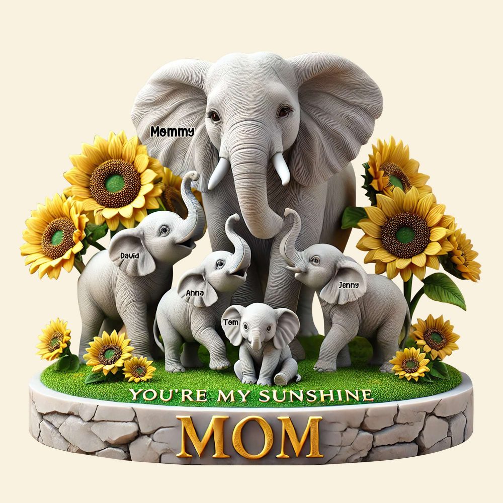 Elephant Mom Plaque - Personalized Gift For Mom 01Hutn190425 - Image 4