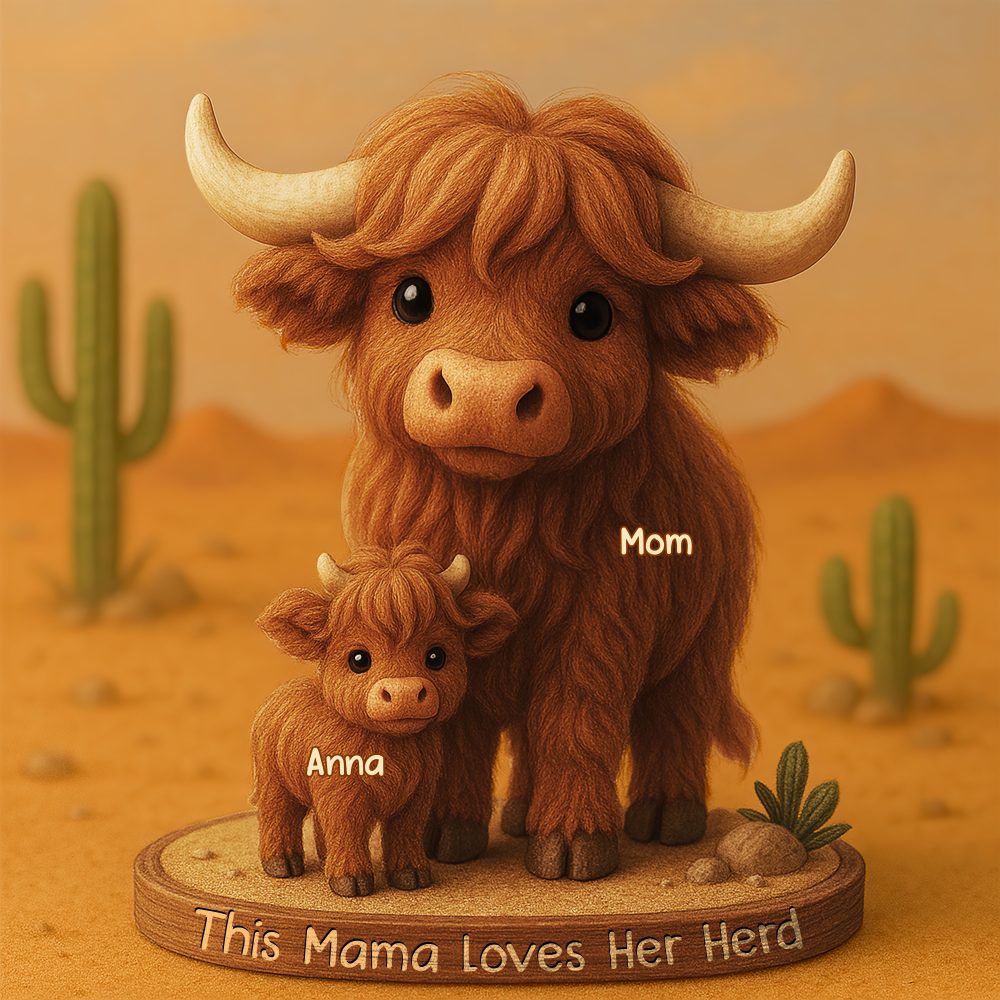Highland Cow Mama Acrylic Plaque - Personalized Christmas Gifts For Mom 03Xqdt150425 - Image 4