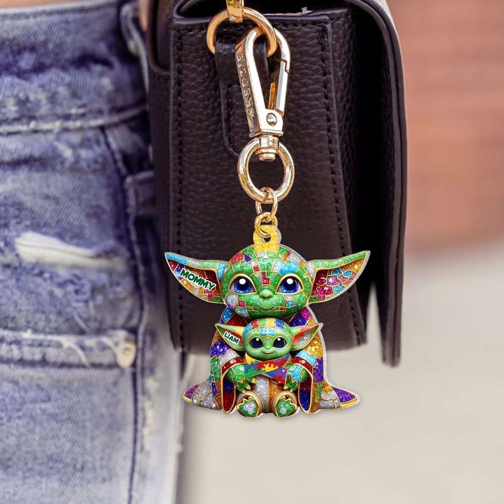 Personalized Gifts For Autism Awareness Mom Keychain Galaxy Character