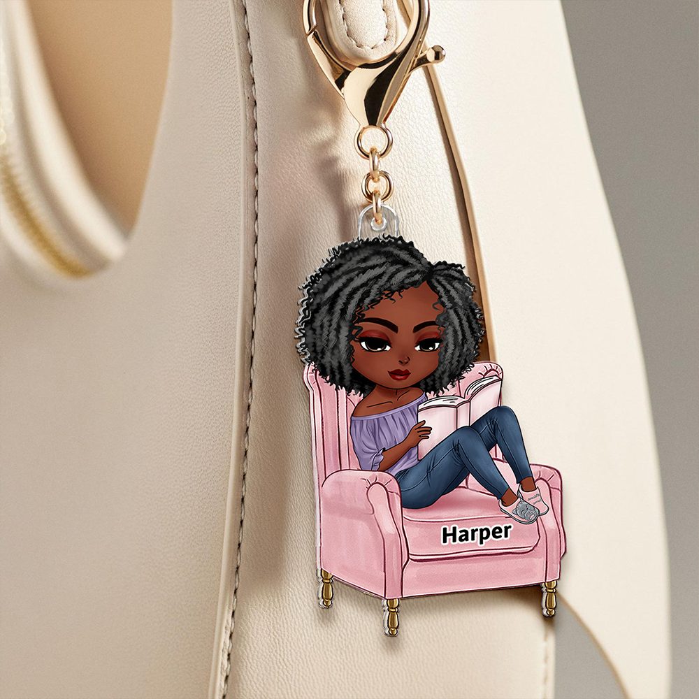 Personalized Gifts For Book Lover Keychain Reading Girl 01Qhhu080425Hh - Image 4