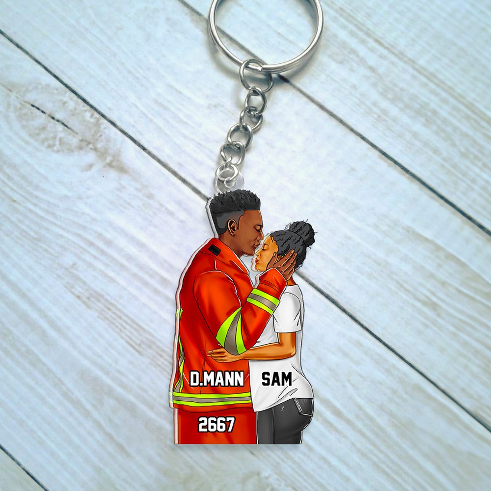 Personalized Gifts For Firefighter Couple Keychain 022Qhhu110125Tm - Image 3
