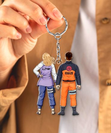 Personalized Gifts For Couple Keychain Anime Couple 01Qhhu100124Pa