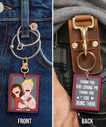 Personalized Gifts For Couple Keychain 01Hutn040225Hg Thank You For Loving Me And Being There