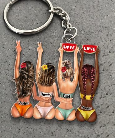 Personalized Gifts For Bestie Keychain Beach Girls 03Qhhu100125Tm