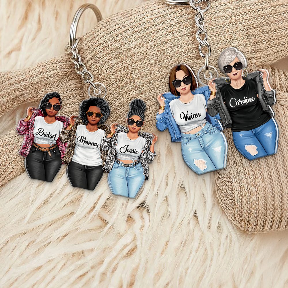 Personalized Gift For Mom Keychain Mother-Daughter Duo 031Qhhu230125Tm - Image 5
