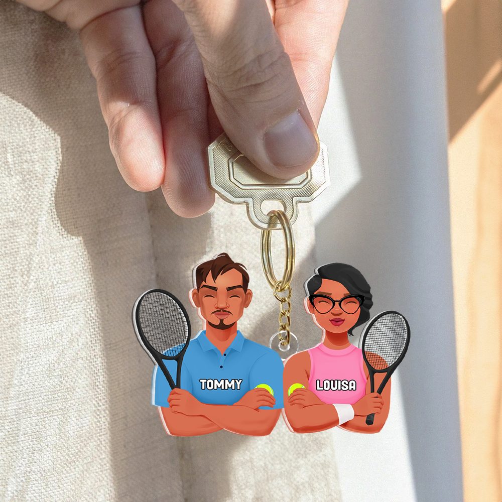 Personalized Gifts For Tennis Couple Keychain 011Qhhu210125Pa - Image 6