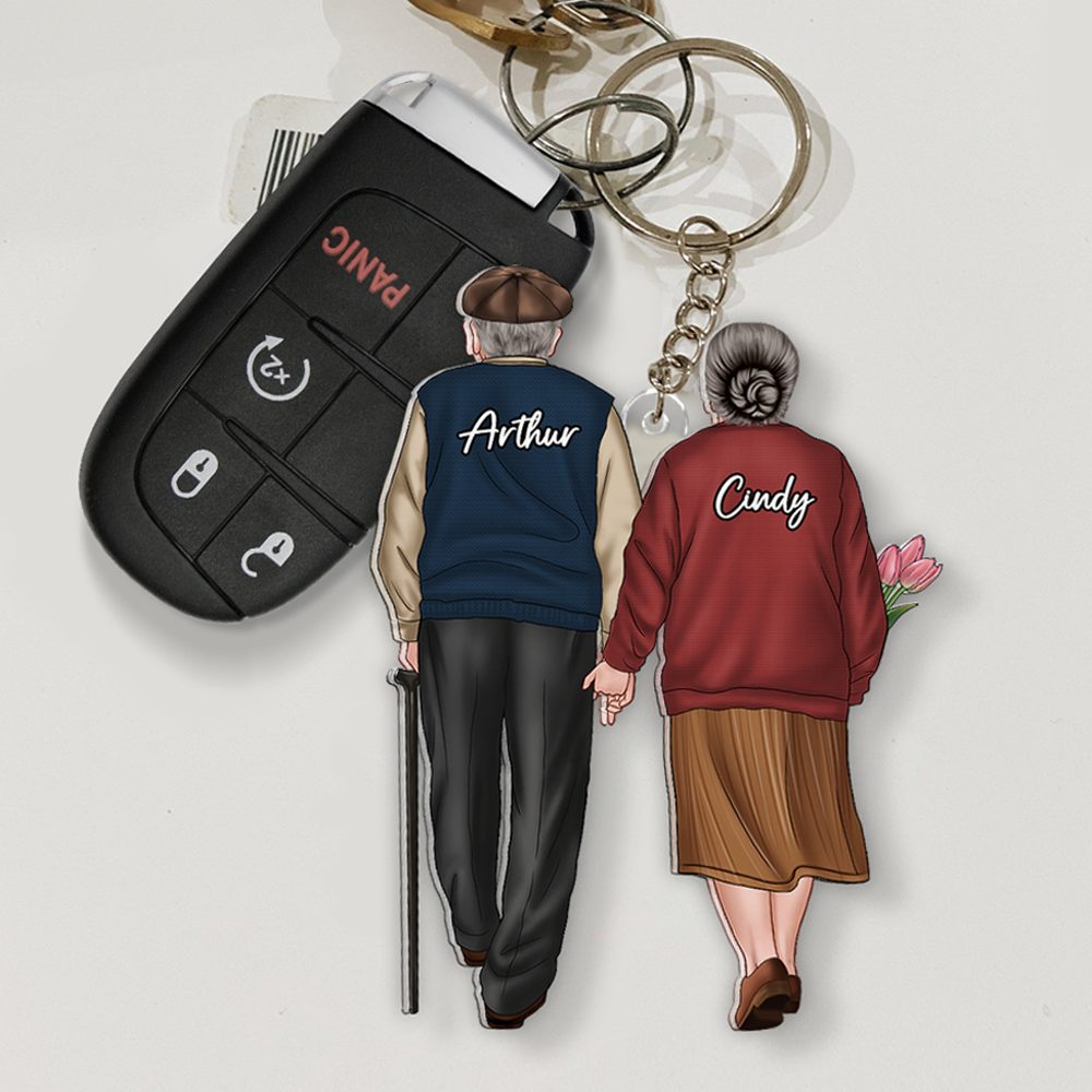 Personalized Gifts For Old Couples Keychain Hand In Hand Couple 08Qhhu150125Tm - Image 3
