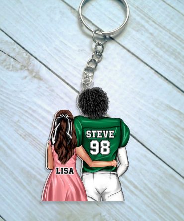 Personalized Gifts For Couple Keychain Couple Hugging Back View 072Qhhu110125Tm