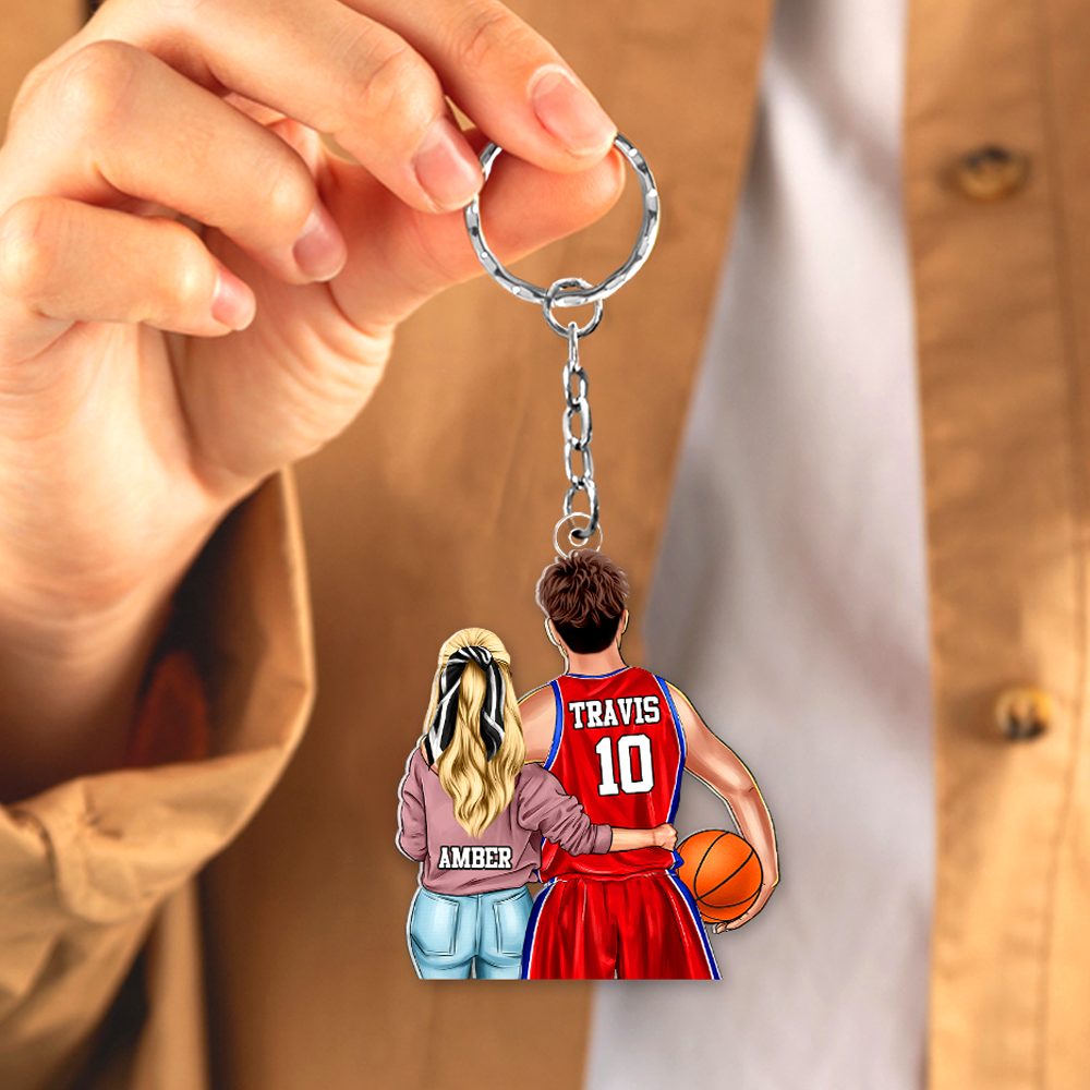 Personalized Gifts For Couple Keychain Basketball Couple 012Qhhu200125Tm - Image 3