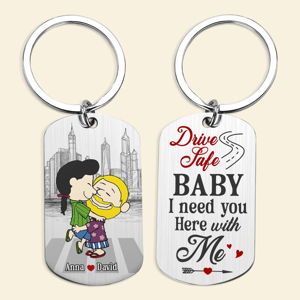 Personalized Gifts For Couple Keychain 01Ohtn030125Hg Drive Safe Baby I Need You Here With Me - Image 5