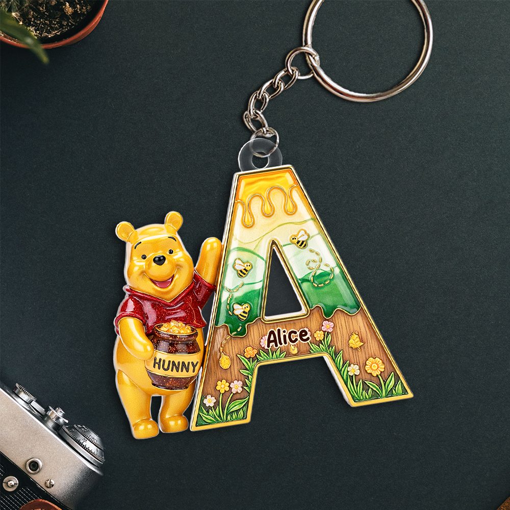 Festive Letter Keychain With Honey Jar – Custom Gift For Cartoon Fans 01Napu190625 - Image 6
