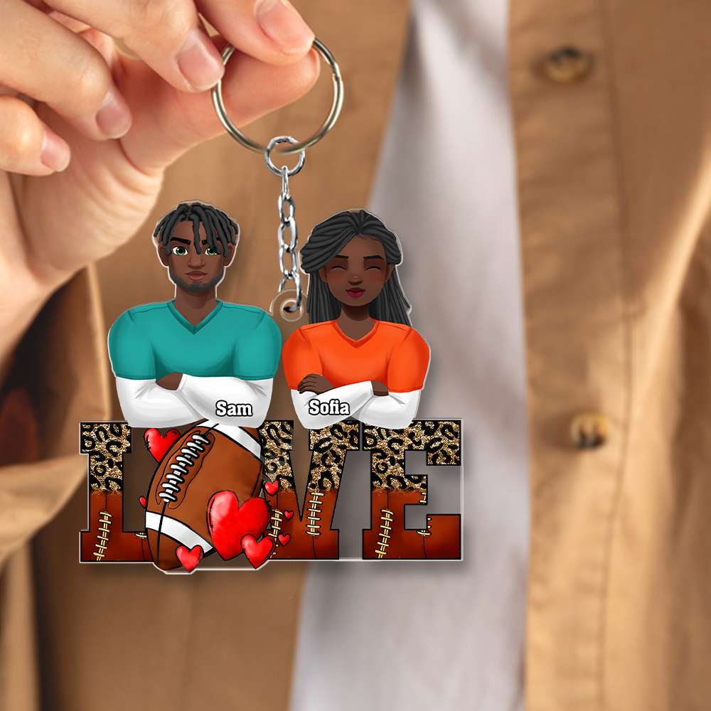 Personalized Gifts For Football Lover Acrylic Keychain Couple Valentine 01Xqmh101224Hg - Image 5