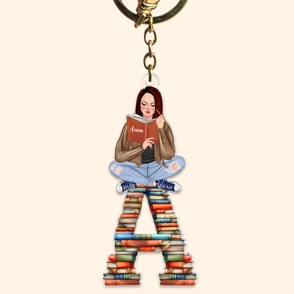 Personalized Gift For Book Lovers Keychain Alphabet Letter 03Ohqn041224Tm - Image 5