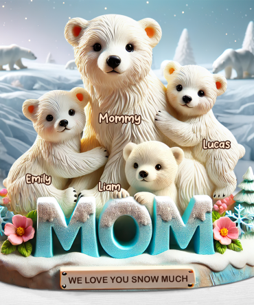 Polar Bear Mom Plaque - Personalized Gifts For Mom 02Hupu170425