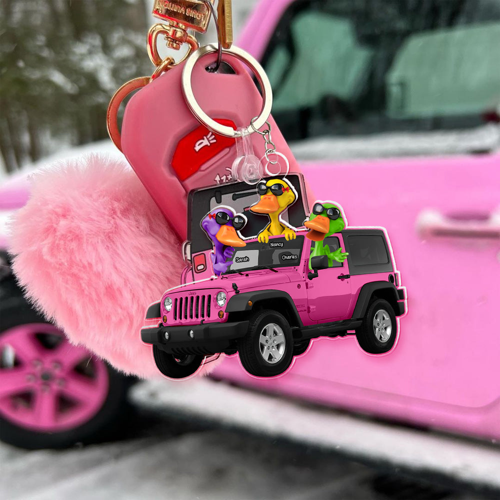 Personalized Gifts For Off-Road Lovers Keychain, Happy Ducks 03Qhqn281224