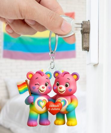 Rainbow Couple Keychain Personalized Gifts For Lgbtq+ Pride 01Hudt150525