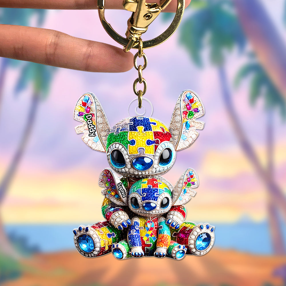 Autism Dad Keychain - Personalized Gifts For Dad 04Tgqn140525