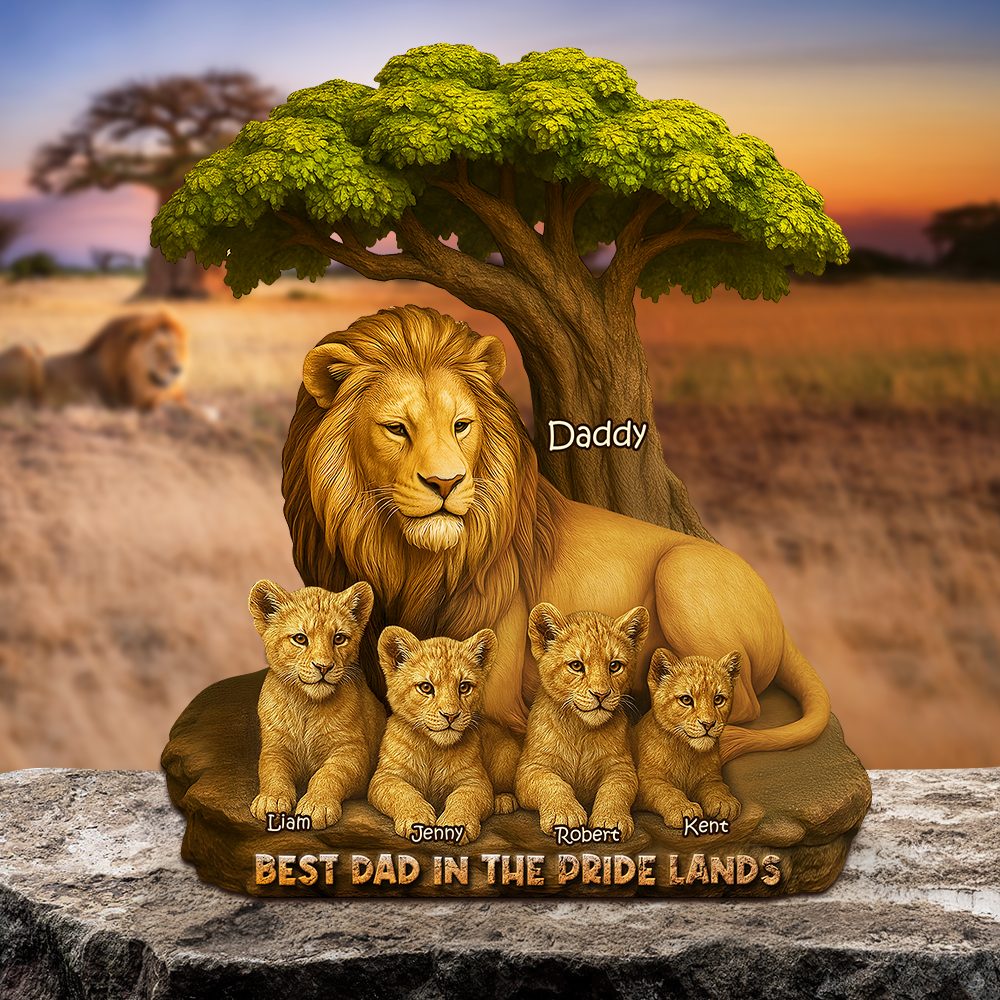 Lion Dad In The Pride Lands Plaque - Personalized Gift For Father 04Xqpu230425 - Image 3