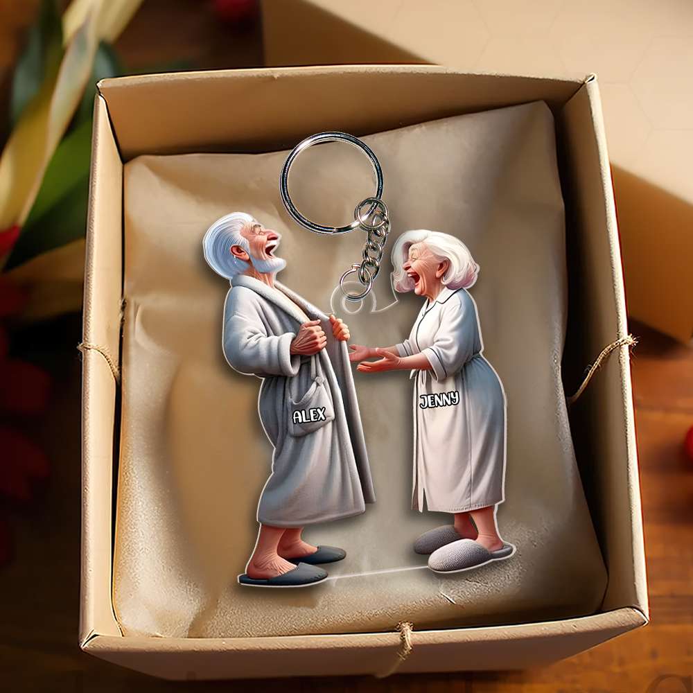 Personalized Gifts For Couple Keychain Funny Old Couple 02Qhmh071224 - Image 5