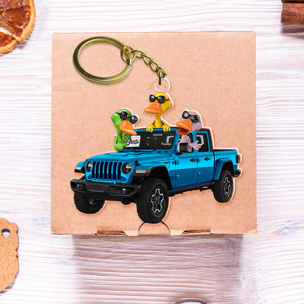 Happy Ducks Keychain - Personalized Gifts For Off-Road Lovers 02Qhqn281224 - Image 4