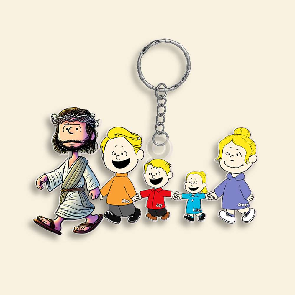 Personalized Gifts For Christian Family Keychain Jesus Family 01Ohmh080125Da - Image 5
