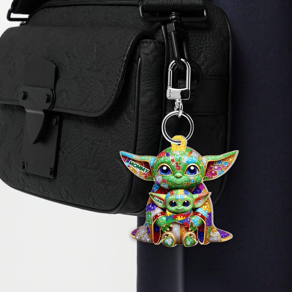 Personalized Gifts For Autism Awareness Mom Keychain Galaxy Character - Image 2