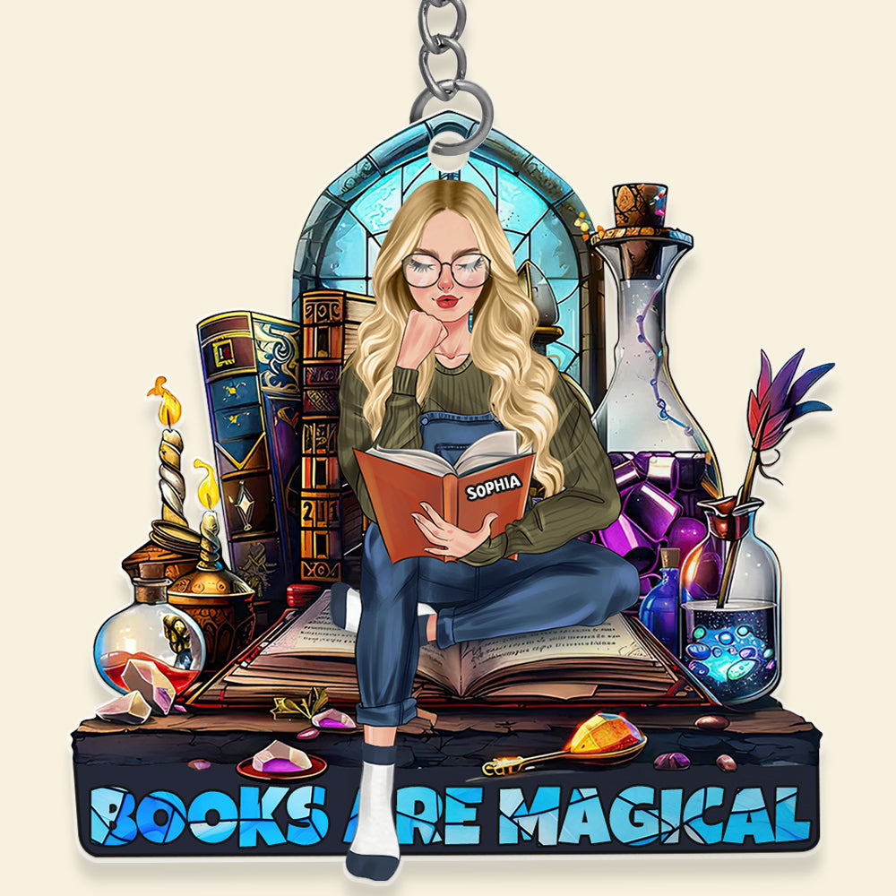 Personalized Gifts For Book Lover Keychain Reading Book Magical 01Xqdt060125Tm - Image 3