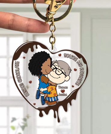Personalized Gift For Couples Acrylic Keychain Beside Chocolate You'Re My Favorite 01Kaqn061224Hg