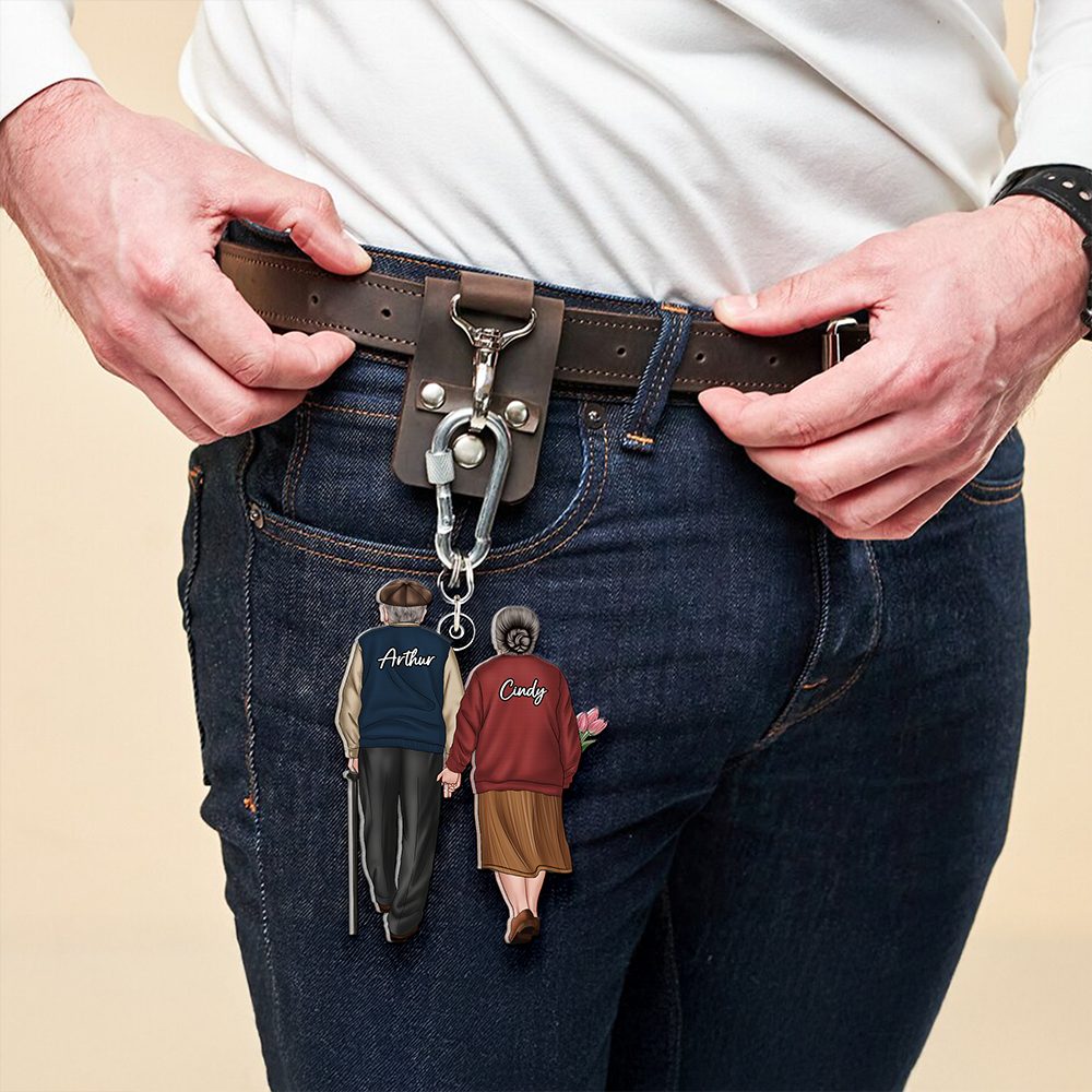 Personalized Gifts For Old Couples Keychain Hand In Hand Couple 08Qhhu150125Tm - Image 2